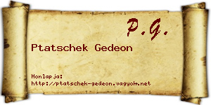 Ptatschek Gedeon névjegykártya